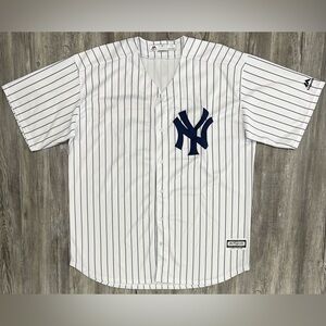 Majestic Navy and White Striped Jersey